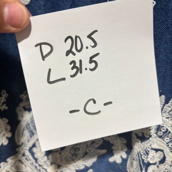 John Mark Fleur In Bloom Blouse Top Small Blue White Embroidery Bell Sleeve - Picture 9 of 9